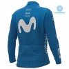 Completo Maglia ML + Pantaloncino con bretelle ML 2020 Movistar Team Winter Invernale N001